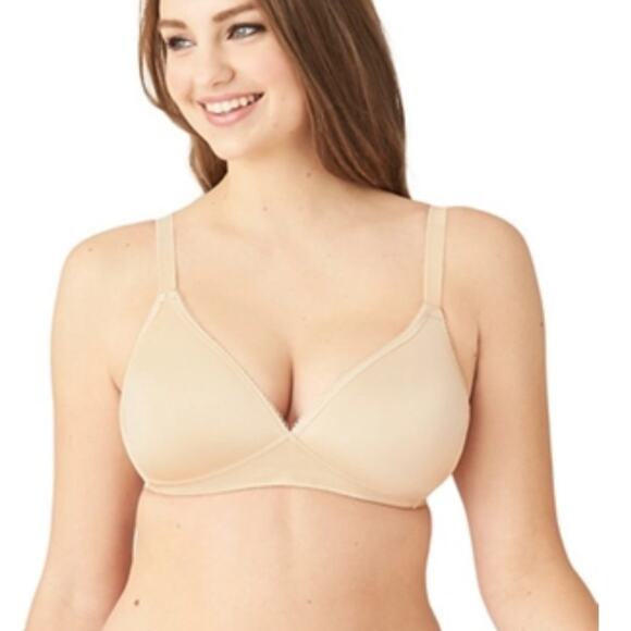 Wacoal Basic Beauty Wire Free Bra Comfort Simple In Nude Size 34D - Picture 1 of 4